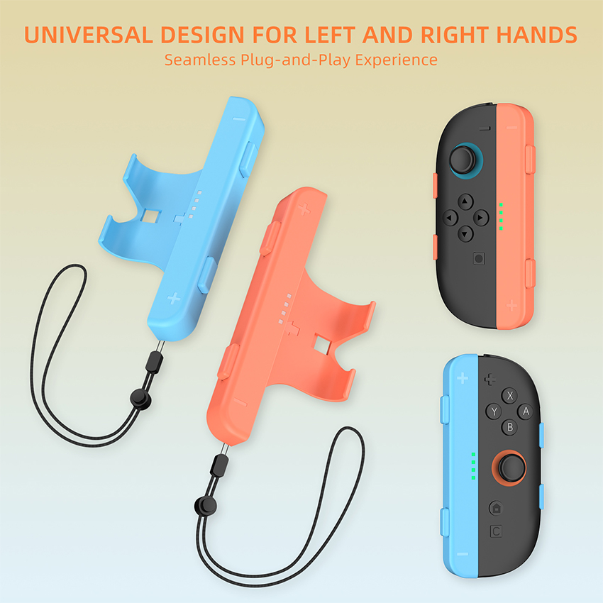 Vỏ tay cầm có dây đeo Hand grip with strap for Switch 2 Joy-Con màu xanh pha cam JYS-NS2280 4