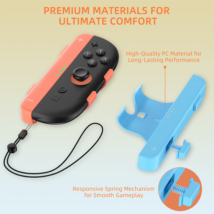 Vỏ tay cầm có dây đeo Hand grip with strap for Switch 2 Joy-Con màu xanh pha cam JYS-NS2280 6