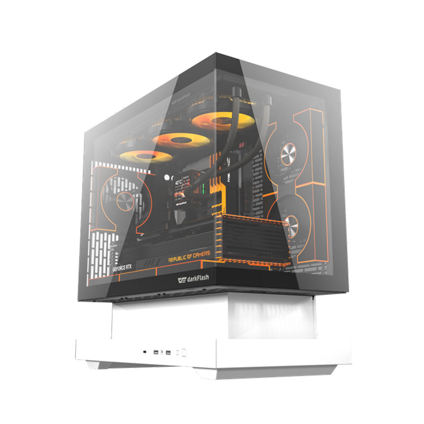 Vỏ case DARKFLASH F1 - White (mATX/0 fan)