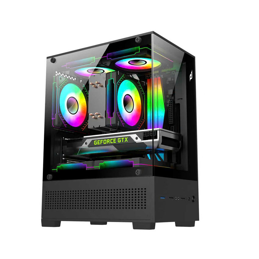 Vỏ Case EDRA ECS1303H Black (mAtx/0 Fan) chính hãng