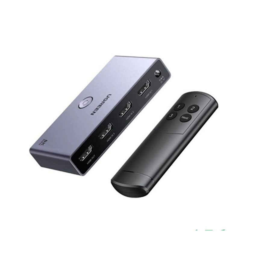 BỘ GỘP HDMI 2.1 CHUYỂN MẠCH 3 VÀO 1 RA HỖ TRỢ 8K@60HZ UGREEN 15604