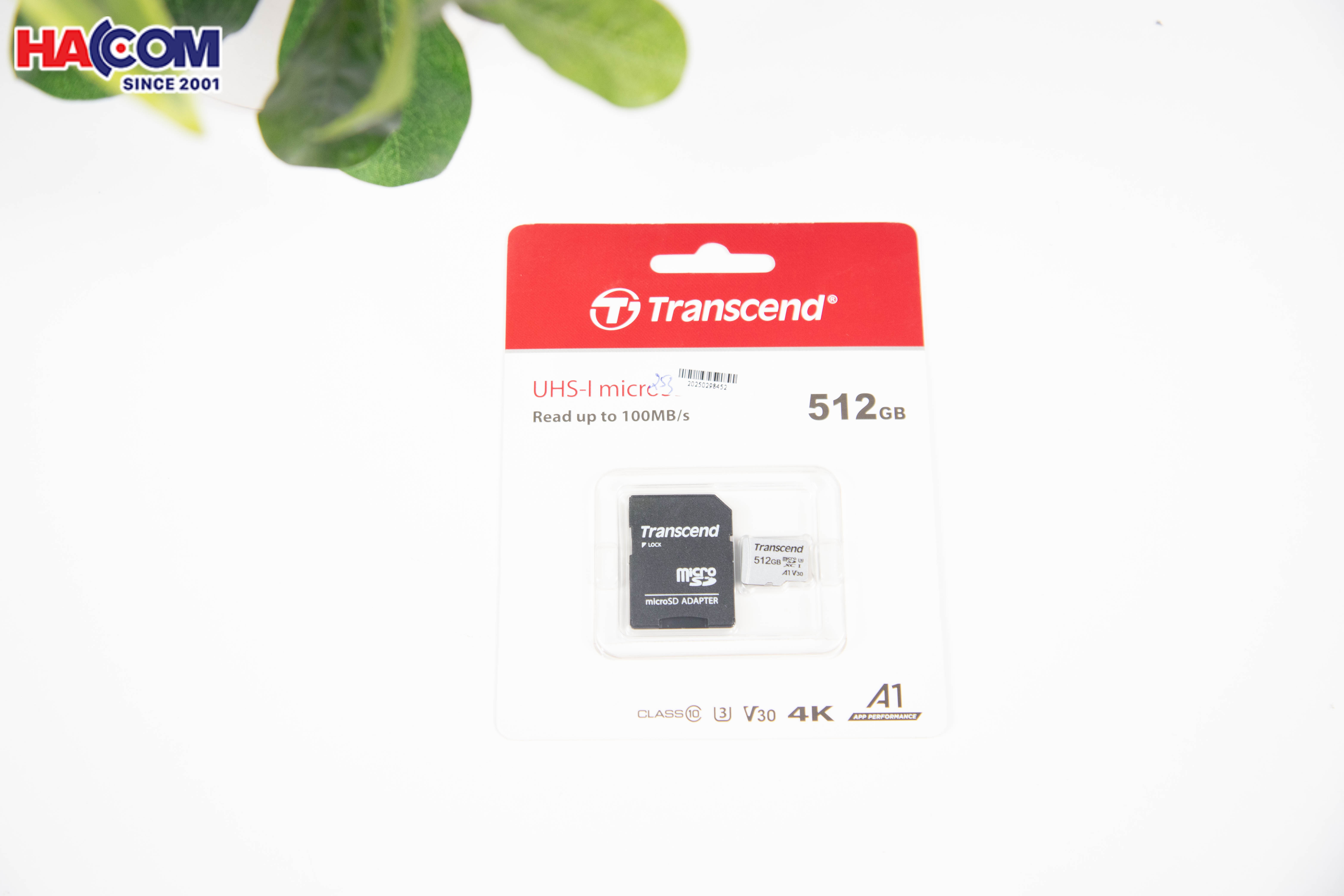 Thẻ nhớ Transcend 512GB UHS-I MicroSD 300S Class 10, U3, A1, V30, 4K (TS512GUSD300S-A)