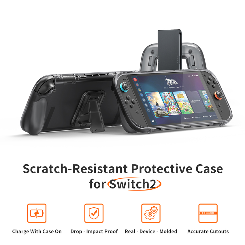 op lung bao ve co chan de tpu case for switch 2 mau xam jys ns2301 10