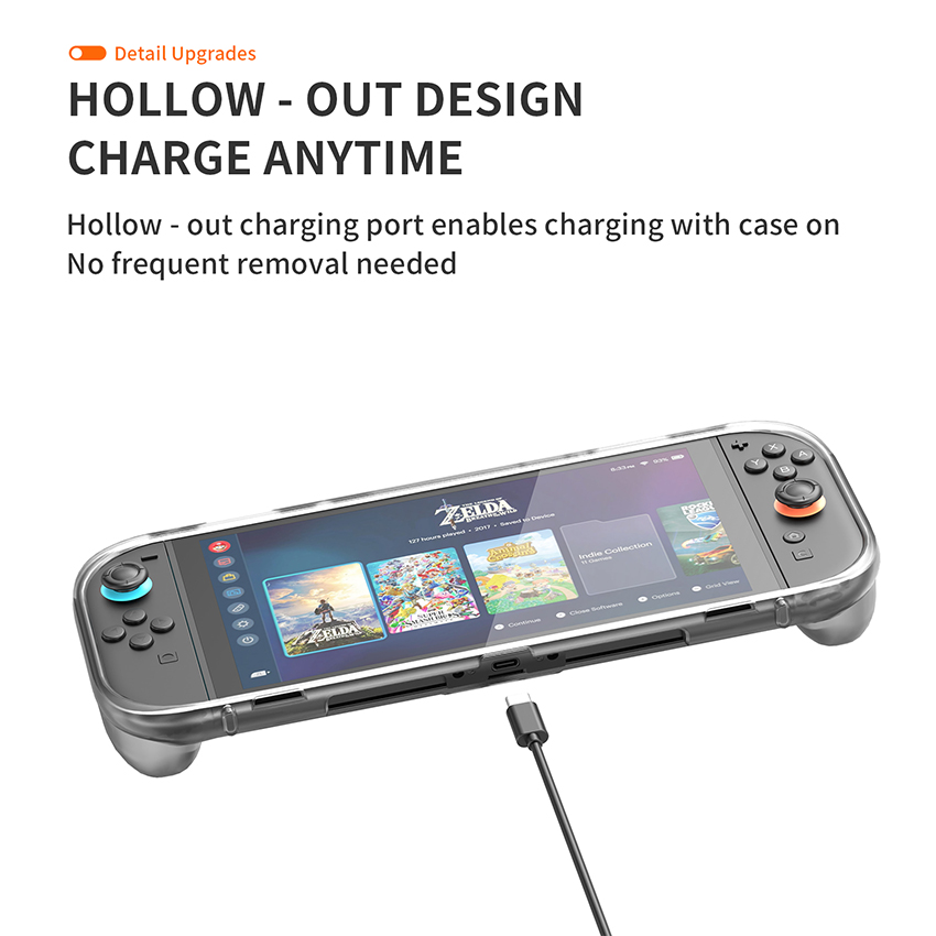 Ốp lưng bảo vệ có chân đế TPU Case for Switch 2 màu xám JYS-NS2301 6