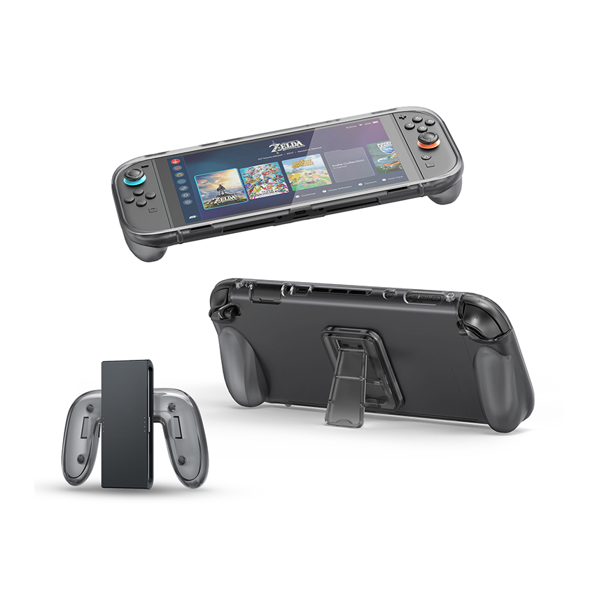 Ốp lưng bảo vệ có chân đế TPU Case for Switch 2 màu xám JYS-NS2301 11