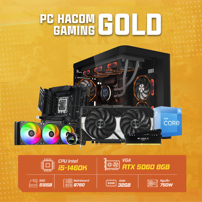 PC HACOM GOLD PRO 051 ( Intel i5 14600K/ VGA RTX 5060 )