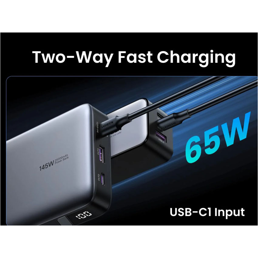 Pin sạc dự phòng Ugreen 25000mAh 145W 2 chiều 2C1A 90597A - Hình 2