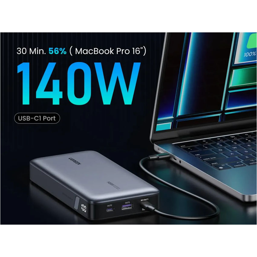 Pin sạc dự phòng Ugreen 25000mAh 145W 2 chiều 2C1A 90597A - Hình 4