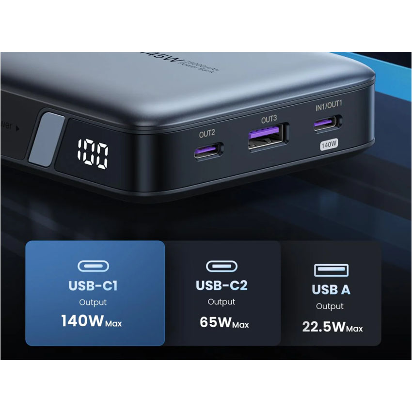 Pin sạc dự phòng Ugreen 25000mAh 145W 2 chiều 2C1A 90597A - Hình 5