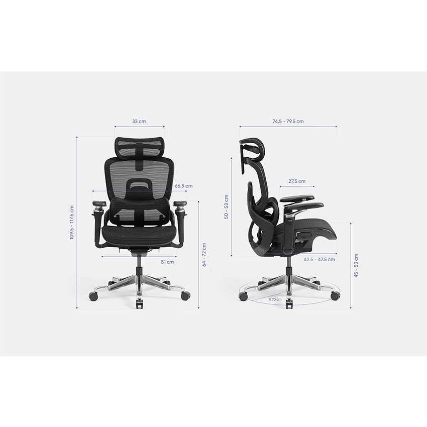 Ghế công thái học HYPERWORK Flow Đen - Hình 5