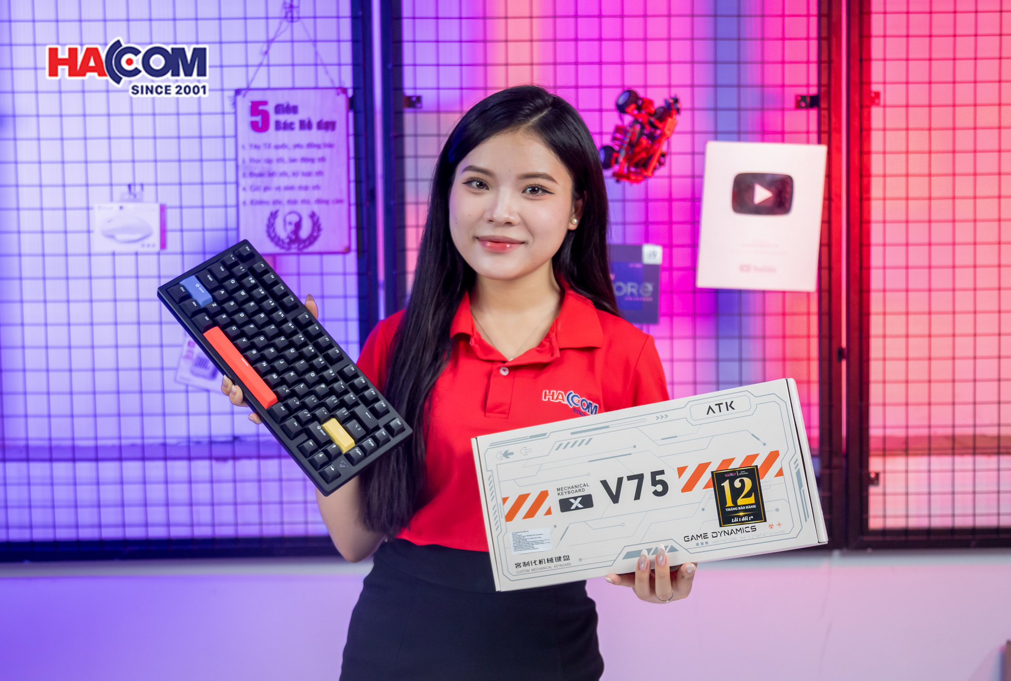 Bàn phím cơ ATK V75X Black Obsidian Switch 2