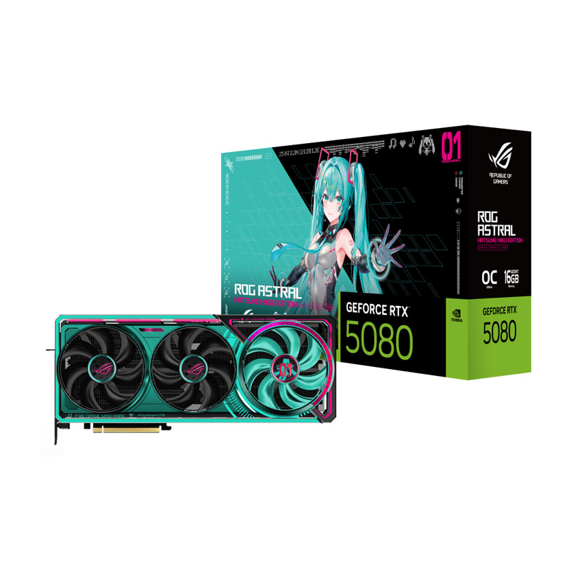 CARD MÀN HÌNH ASUS ROG ASTRAL GEFORCE RTX 5080 16GB OC HATSUNE MIKU EDITION