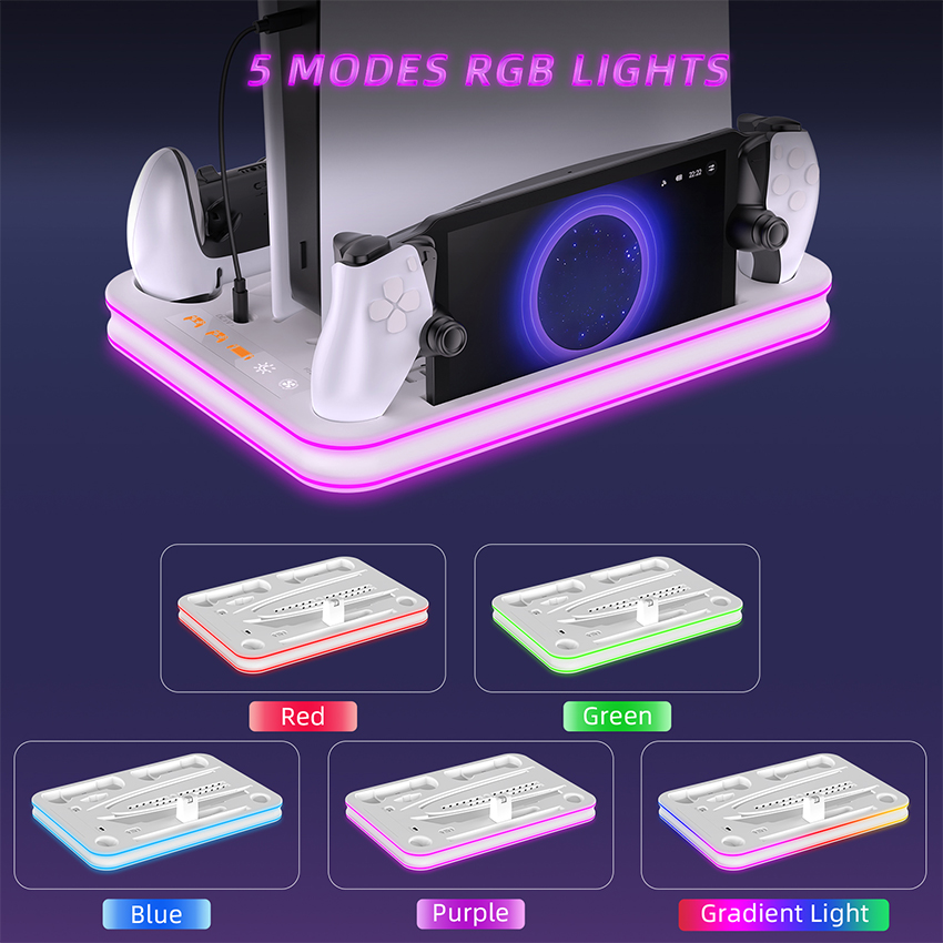 Đế sạc đa năng JYS cho Máy PlayStation 5 Pro / Slim JYS (JYS-P5225) màu trắng 6