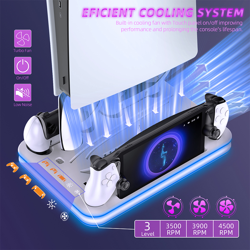 Đế sạc đa năng JYS cho Máy PlayStation 5 Pro / Slim JYS (JYS-P5225) màu trắng 8