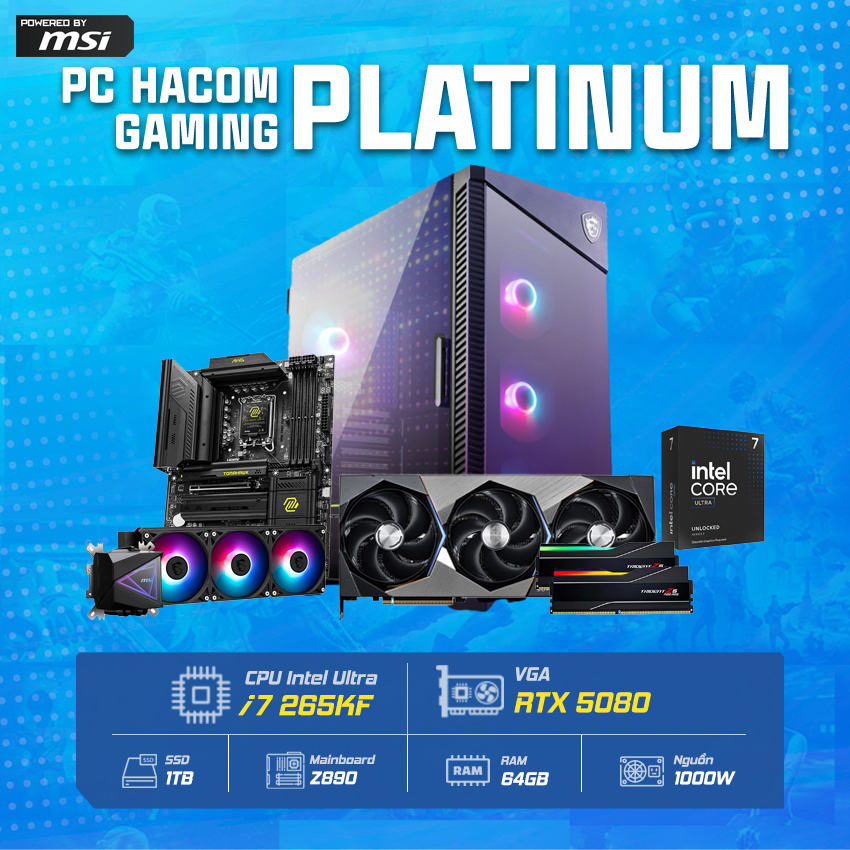 PC HACOM DIAMOND PRO MAX ( Intel Ultra 265KF/ VGA RTX 5080 ) POWERED BY MSI