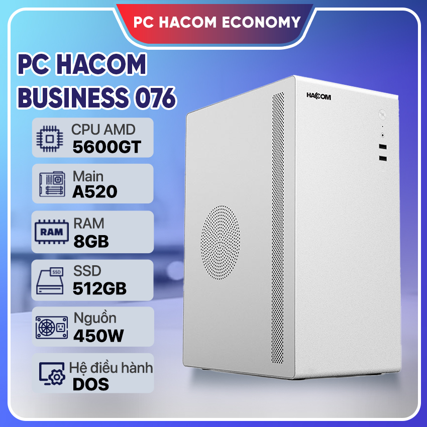 PC HACOM ECONOMY 076 ( Ryzen 5 5500GT / 8GB RAM / 512GB SSD)