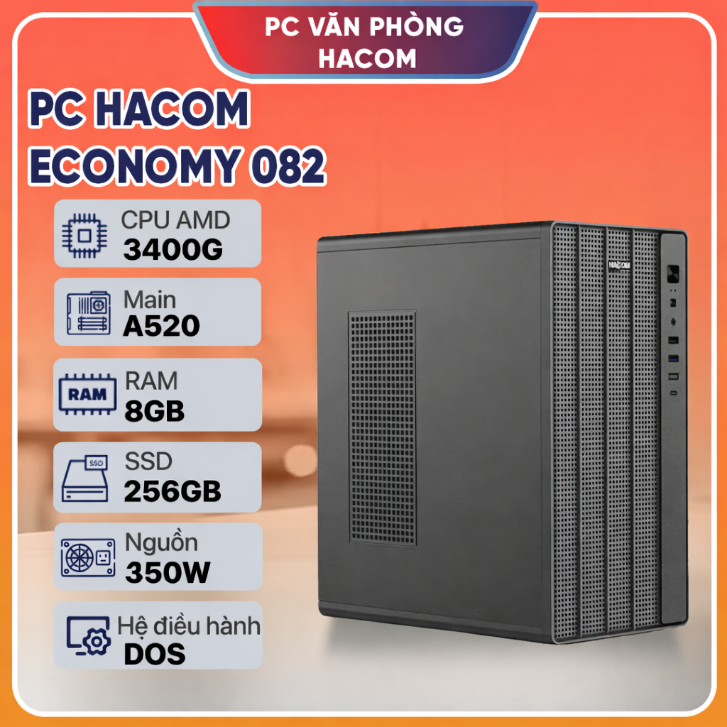 PC HACOM ECONOMY 082 ( Ryzen 5 3400G / 8GB RAM / 256 SSD)