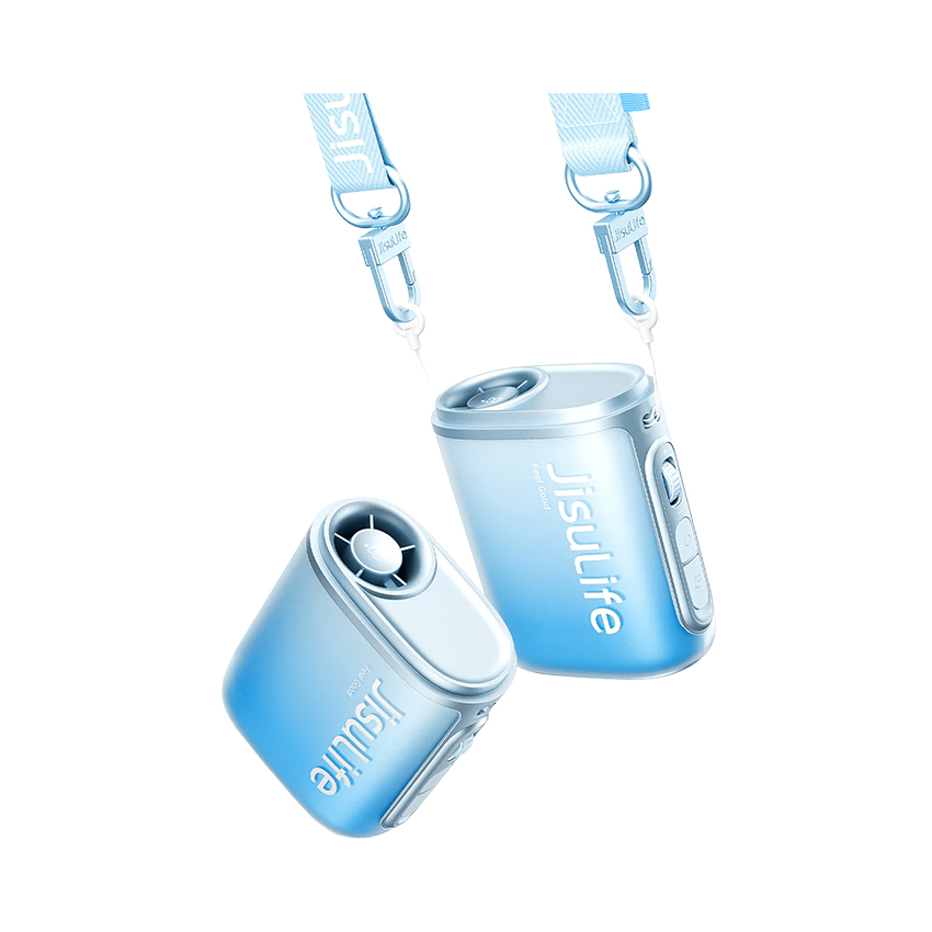 Quạt Đeo Cổ Jisulife Neck Fan Life 5 4500mAh Màu Xanh - Hình 2