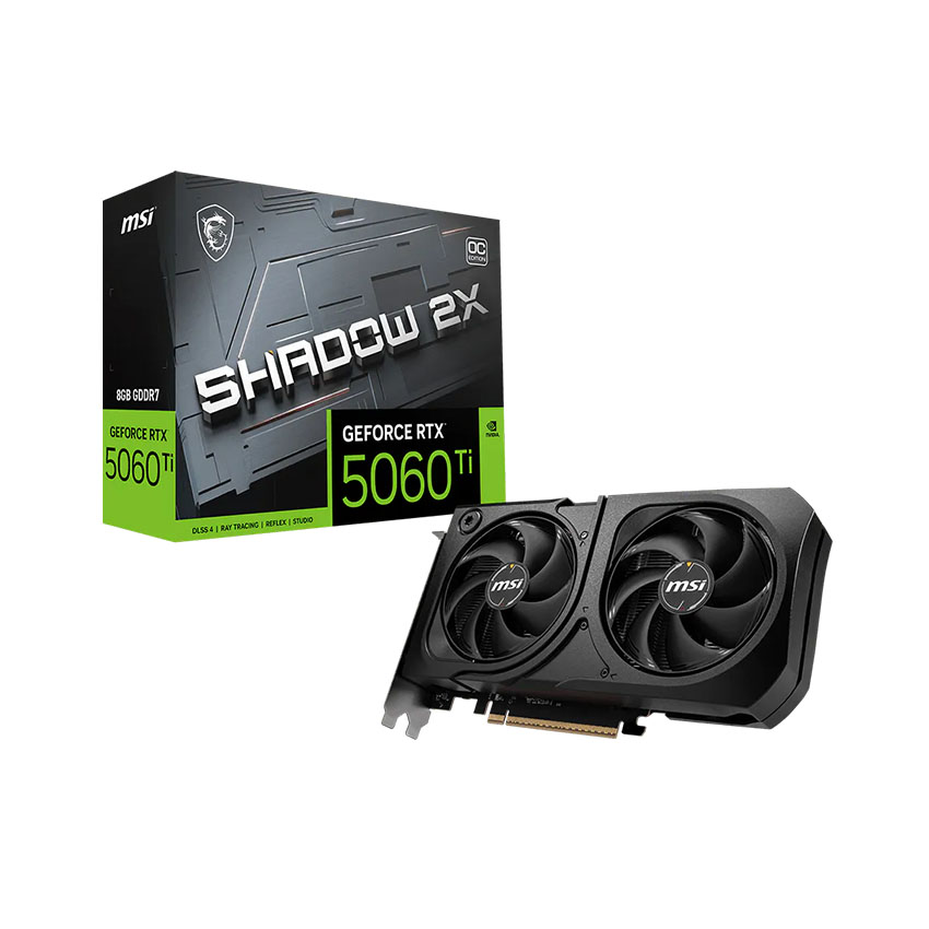 Card màn hình MSI RTX 5060 Ti 8G SHADOW 2X OC PLUS chính hãng