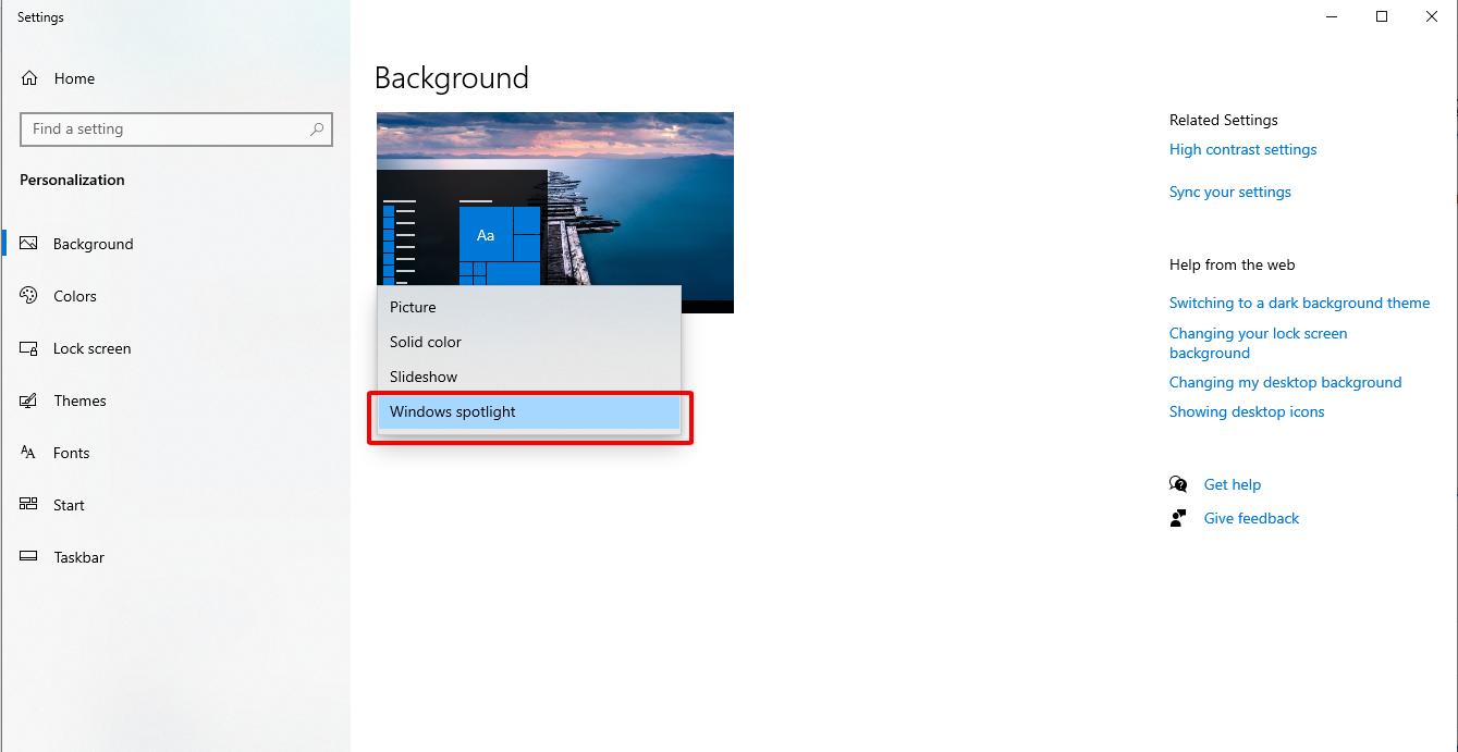 Cách sử dụng Windows Spotlight làm hình nền - HACOM