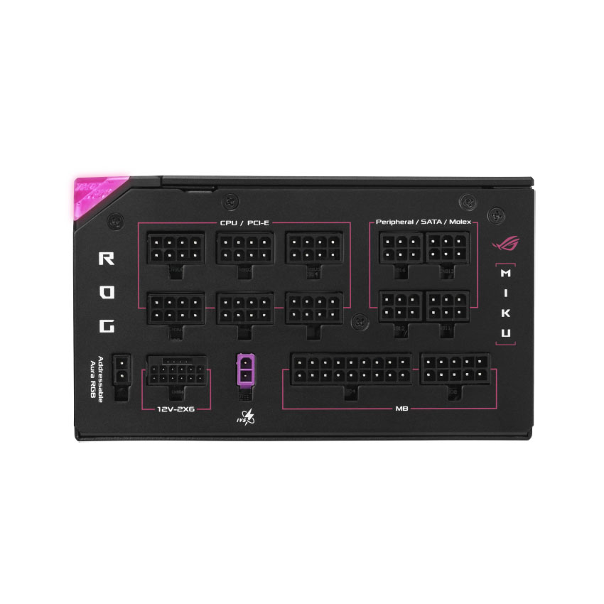 Nguồn Asus ROG THOR 1200P3 Gaming - Hatsune Miku Edition ( 80 Plus Platinum/ATX3.1/Full Modular/Màn oled) 10