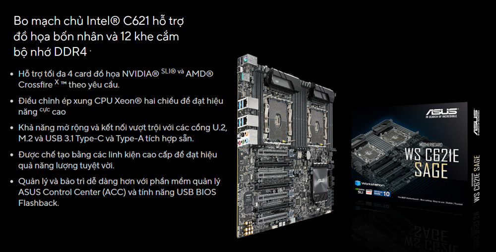 mainboard asusws c621e sage dual cpu ws hacom 6
