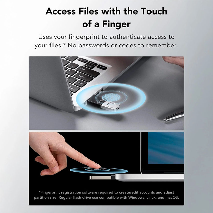USB Lexar 64GB 3.2 JumpDrive Fingerprint F35 Pro - LJDF35P064G-RNBNG - Hình 2