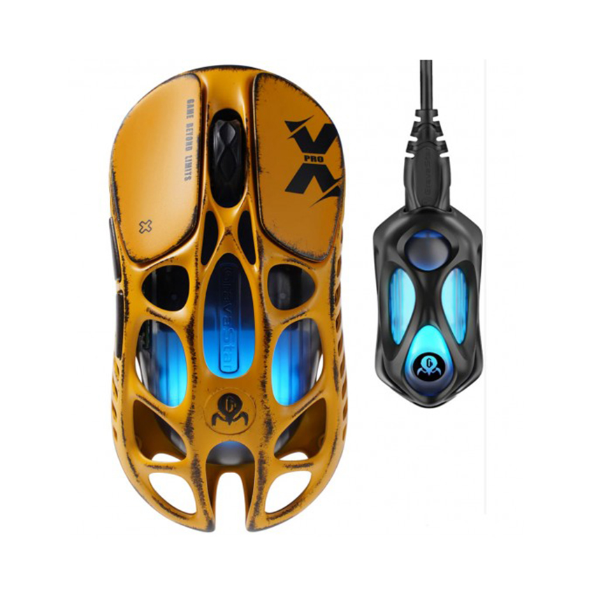 Chuột GravaStar Mercury X Pro + 8K Dongle Special Edition (Battle-Worn Yellow) chính hãng