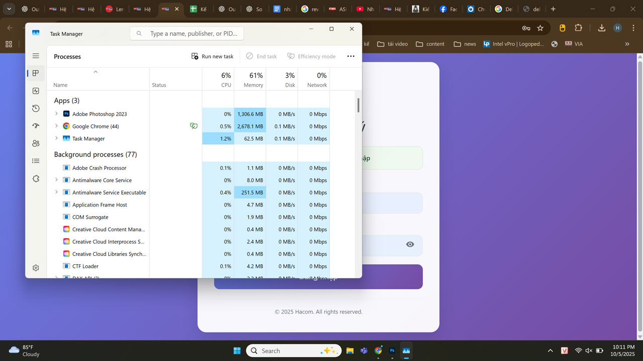 Tối ưu quản lý đa nhiệm Dell Inspirion 3530 qua Task Manager