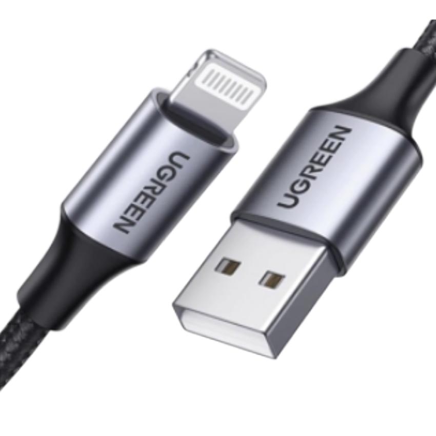 Cáp Ugreen USB-A to lightning chuẩn MFI vỏ nhôm dài 1M 60156 1