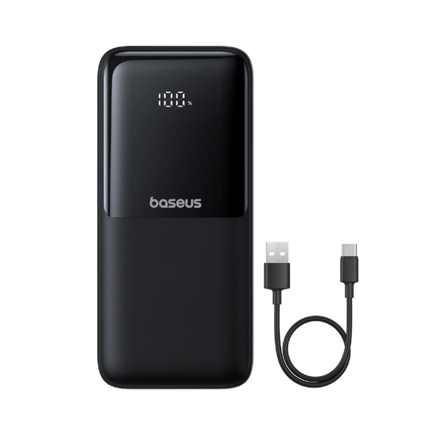 Pin dự phòng Baseus Lipow Dual-Cable Digital Display kèm cáp Type-C + Lightning 20000mAh 22.5W màu đen 1