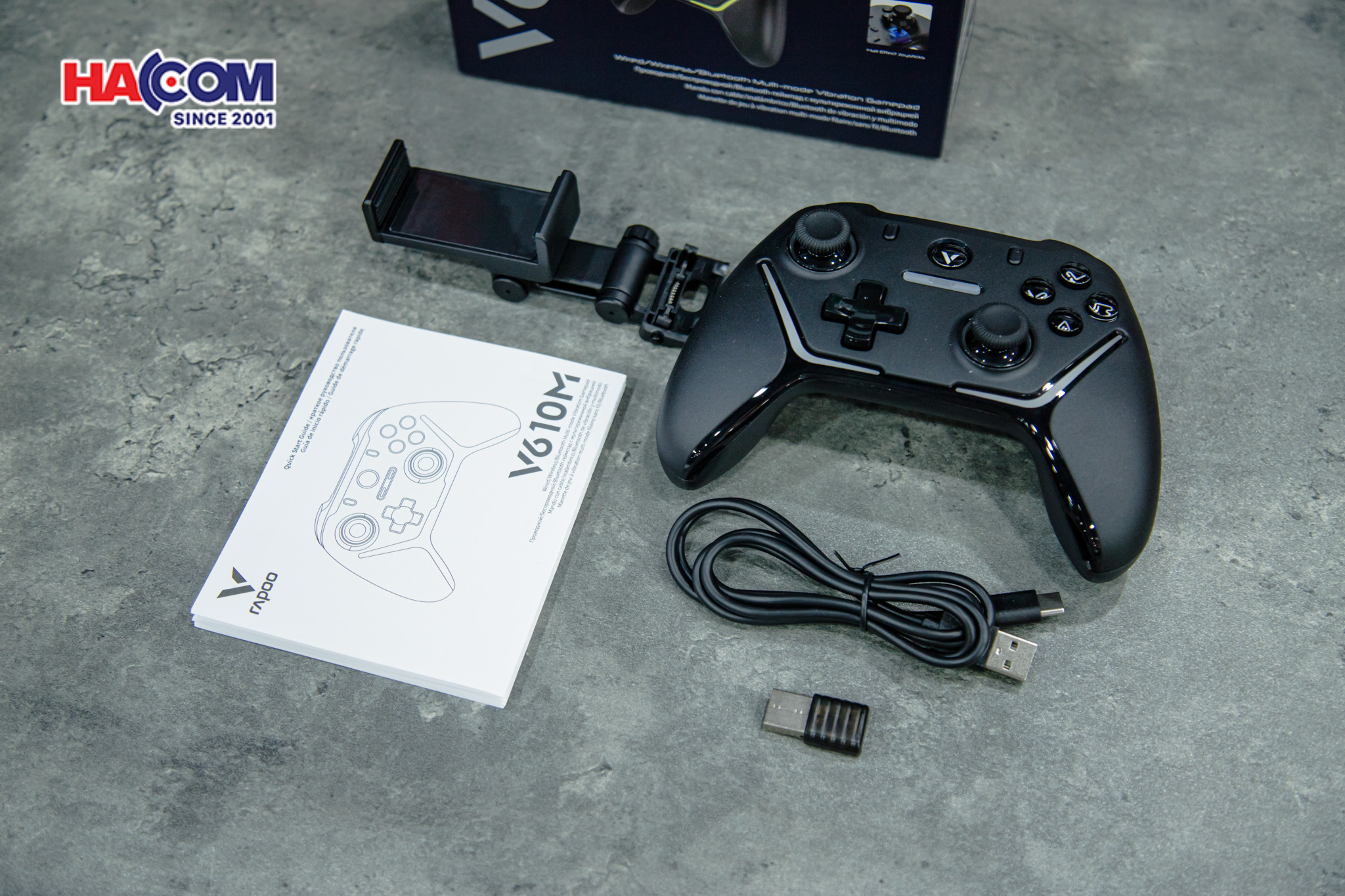 Tay cầm chơi game 2 chế độ kết nối có dây/ không dây Rapoo V610M 6