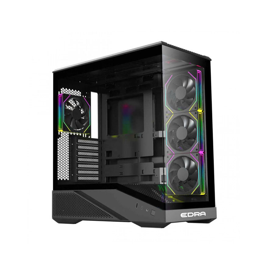 Vỏ Case EDRA ECS1508 Black (ATX/0 fan) - Hình 4