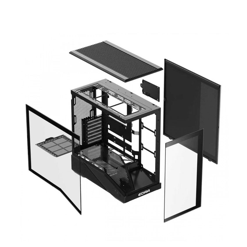 Vỏ Case EDRA ECS1508 Black (ATX/0 fan) - Hình 2
