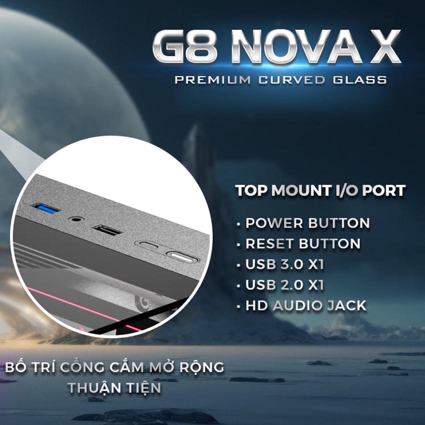 Vỏ Case MIK G8 NOVA X (ATX/0fan) - Hình 8