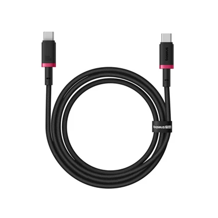 Cáp sạc nhanh hiệu Baseus Dura Series Type-C to Type-C 100W 2m - Màu đỏ đen chính hãng