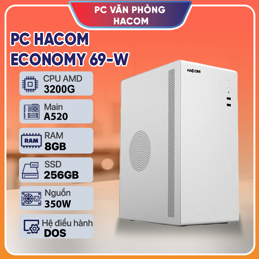 PC HACOM ECONOMY 069-W (Ryzen 3200G/ 8GB RAM/ 256GB SSD) chính hãng