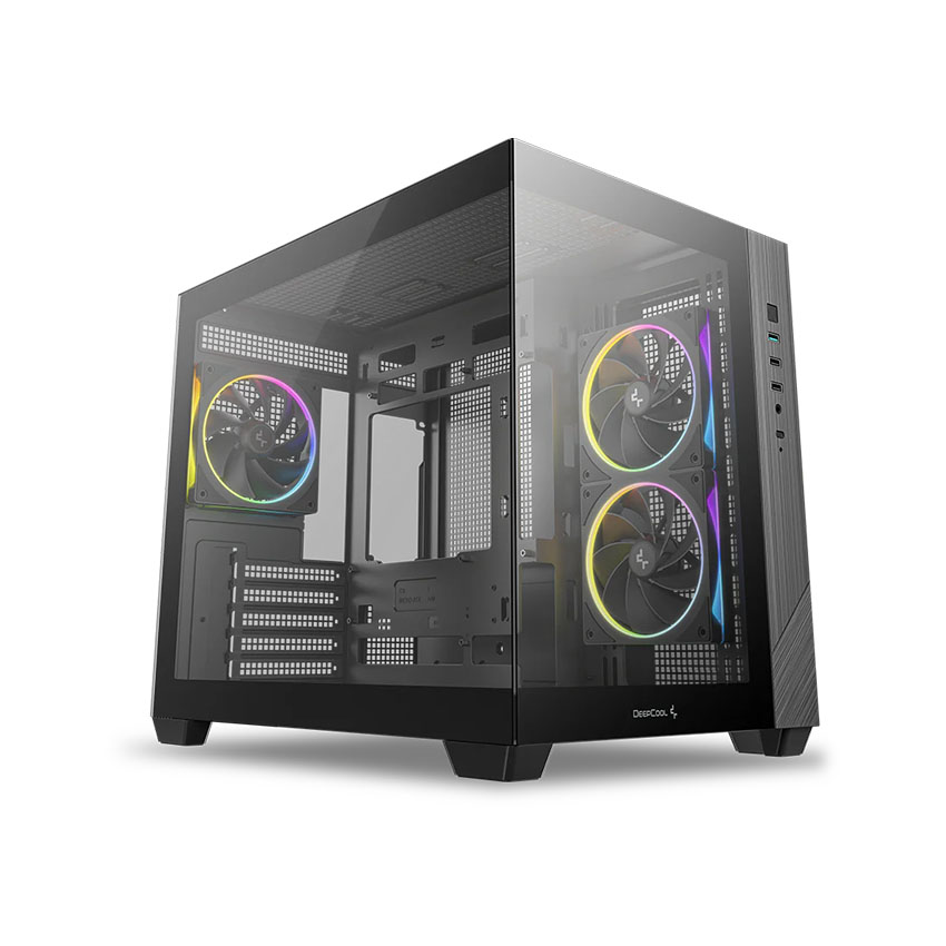 Vỏ Case DEEPCOOL CG330 3F - Black (mATX/3 Fan RGB) chính hãng