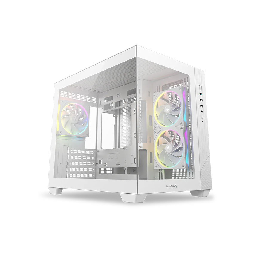 Vỏ Case DEEPCOOL CG330 3F - White (mATX/3 fan RGB) chính hãng