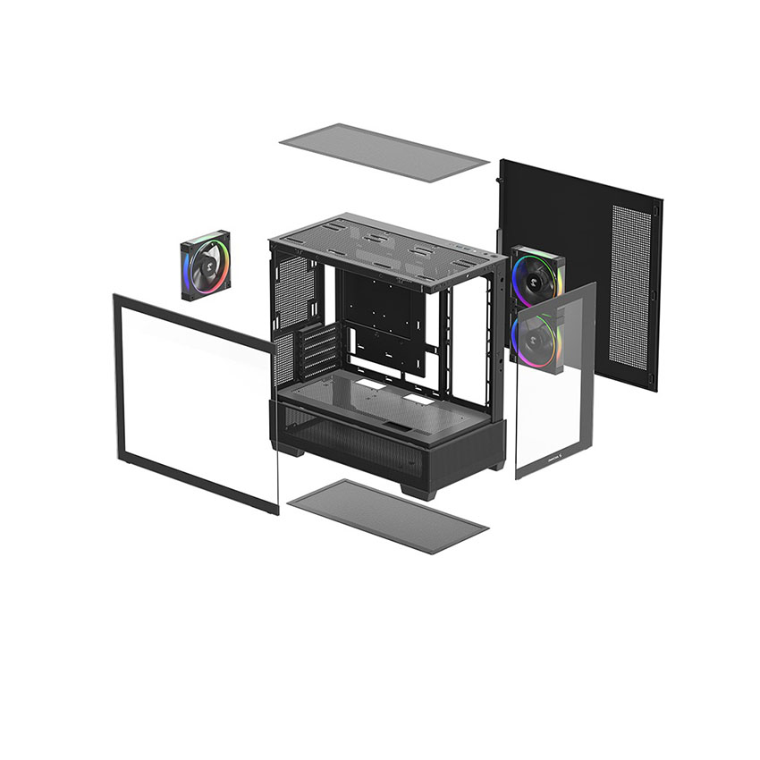 Vỏ Case DEEPCOOL CG380 3F - Black (mATX/3 fan RGB) - Hình 6