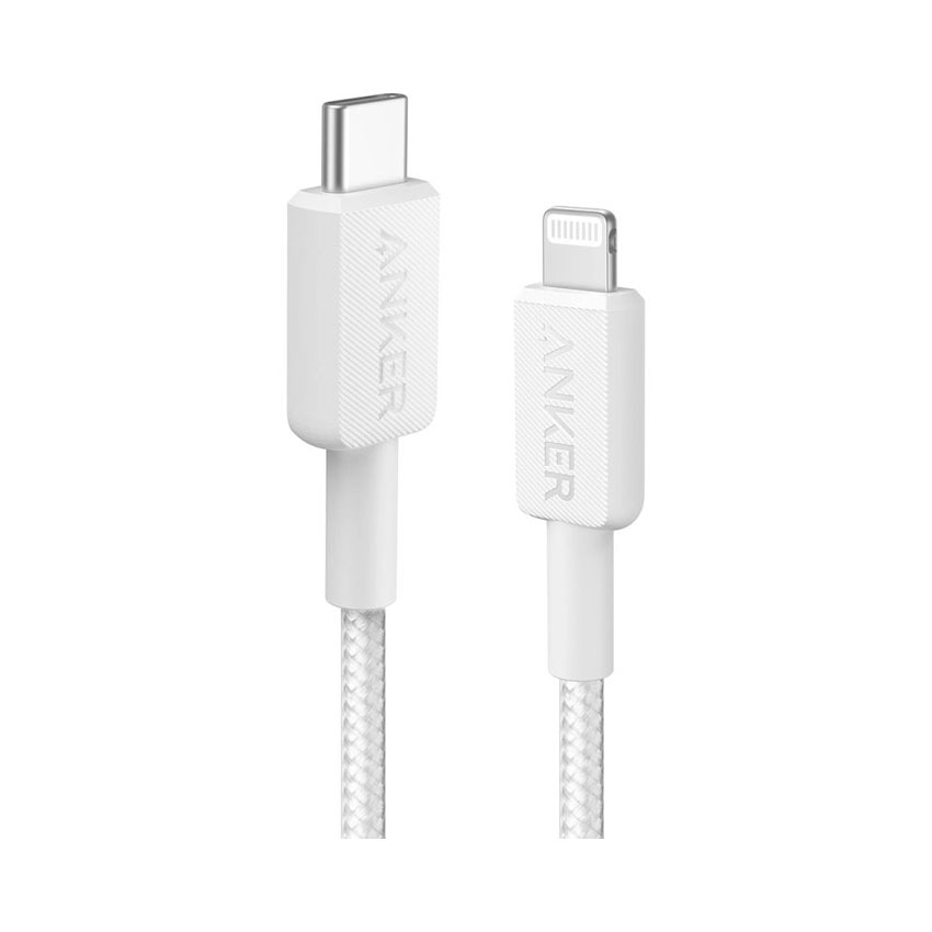 Cáp sạc Anker 322 C-L 1.8m Nylon Trắng (White) B2B_A81B6 chính hãng