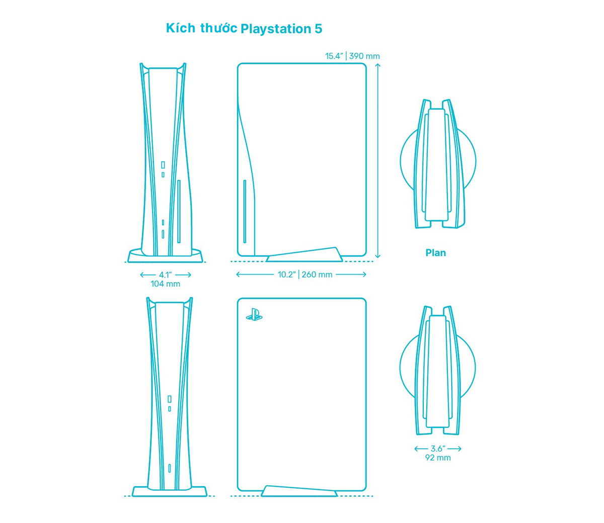 Kích thước của máy chơi game PS5