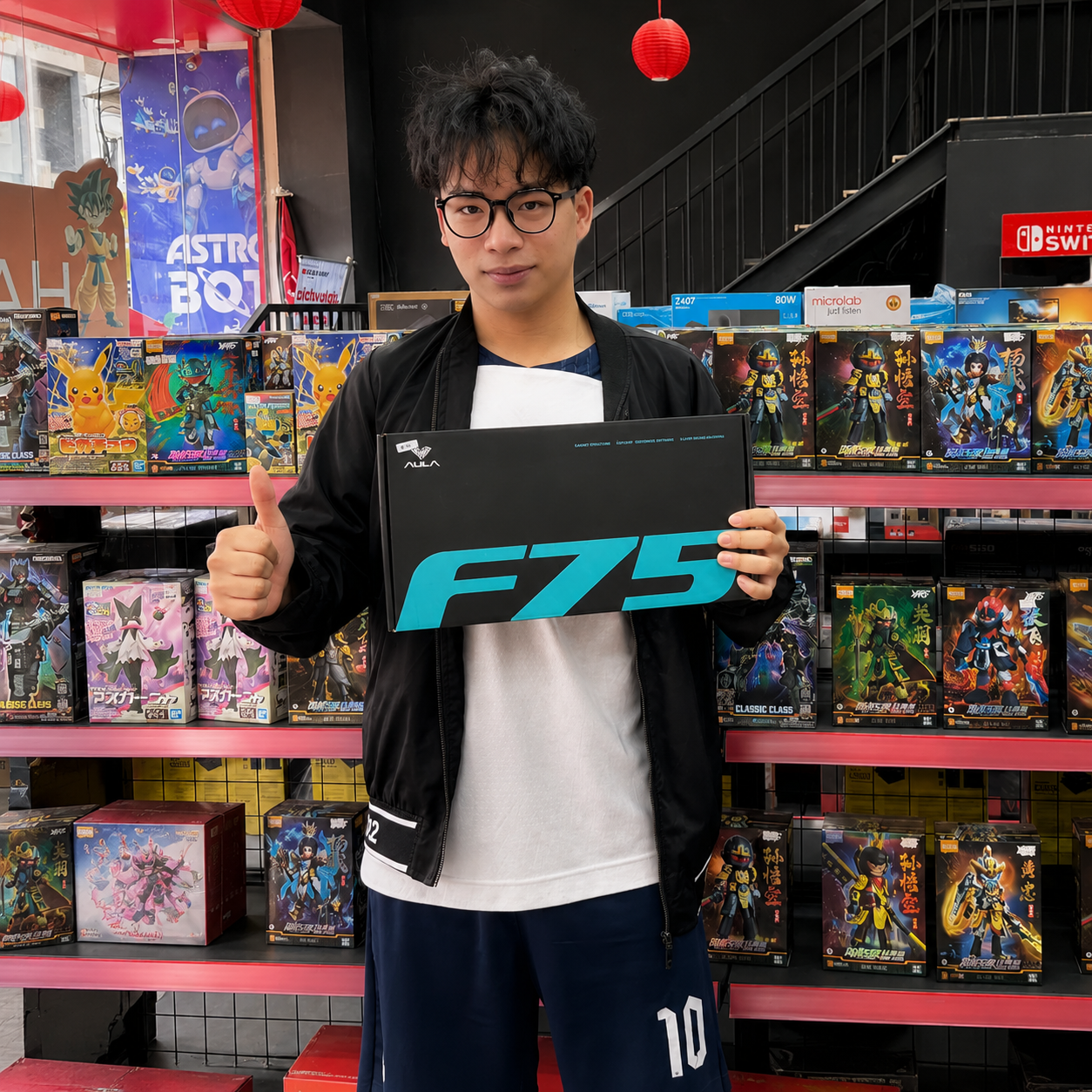 Bàn phím cơ gaming có dây AULA F75 Red Switch (Màu Đen) - Hình 2