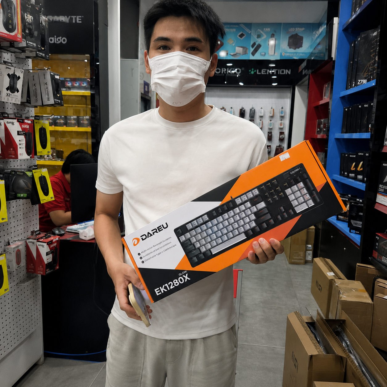 Bàn phím quang cơ Dareu EK1280X Black Grey Optical switch - Hình 2