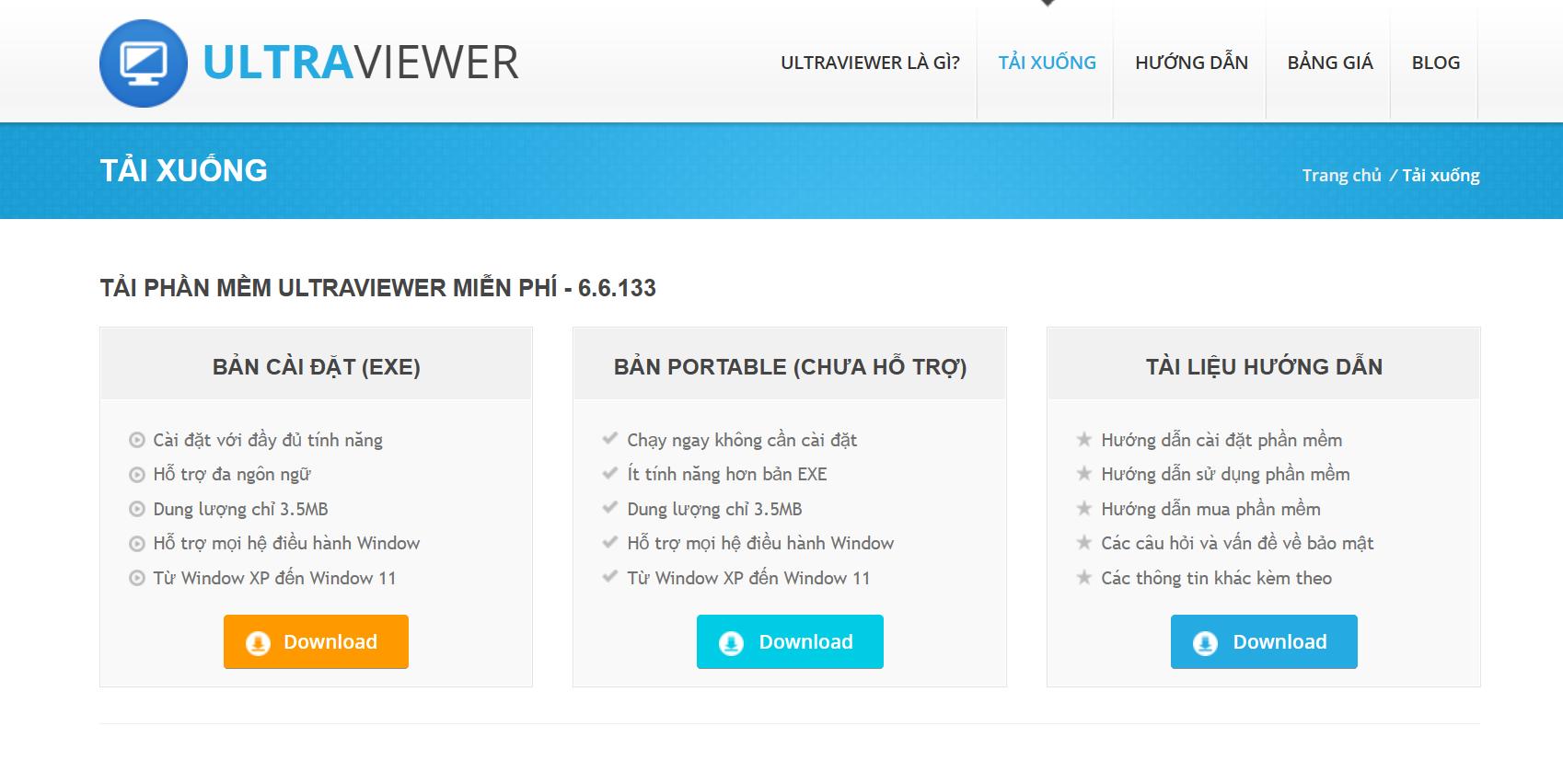 Trang chính thức để tải Ultraviewer cho laptop - HACOM