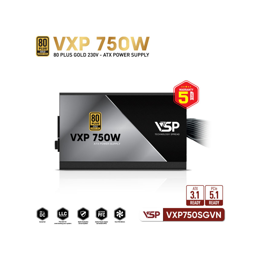Nguồn VSP VXP750SGVN - 750W (80Plus Gold) 1