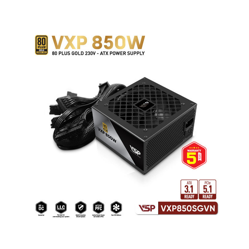 Nguồn VSP VXP850SGVN - 850W (80Plus Gold) 1