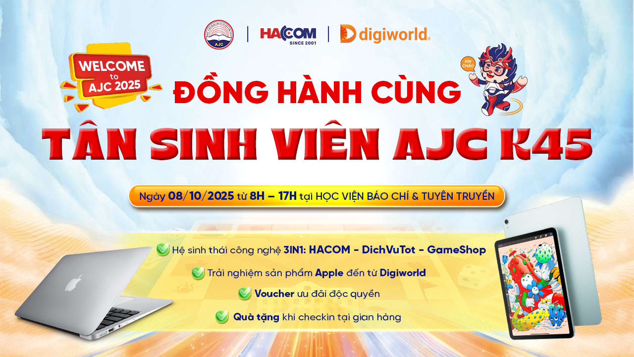 HACOM x Digiworld: Đồng hành cùng tân kỳ thủ K45 tại “Welcome to AJC 2025: Kỳ Hành Kỳ Duyên”