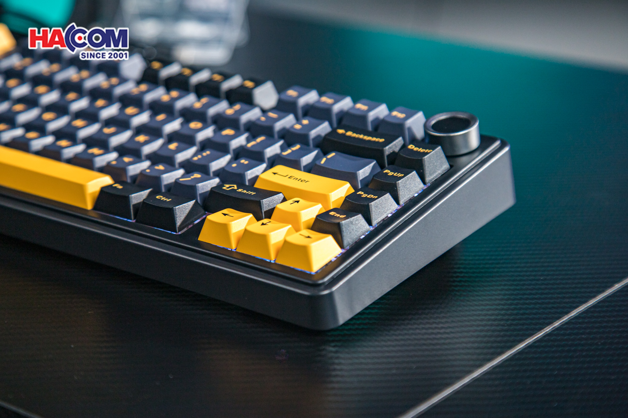 Bàn phím cơ AULA F75 (Đen/Xanh đậm/Cam), (3 Mode, Grey Wood V3 Switch) 11