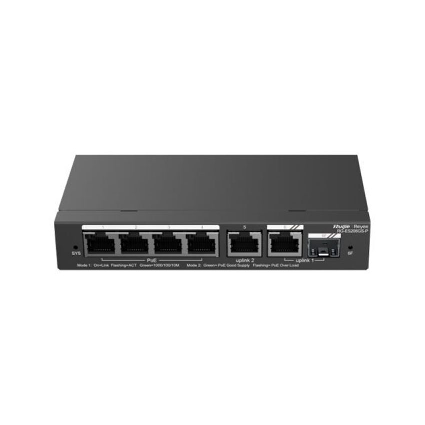 Switch Ruijie PoE+ RG-ES206GS-P - Hình 1